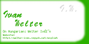 ivan welter business card